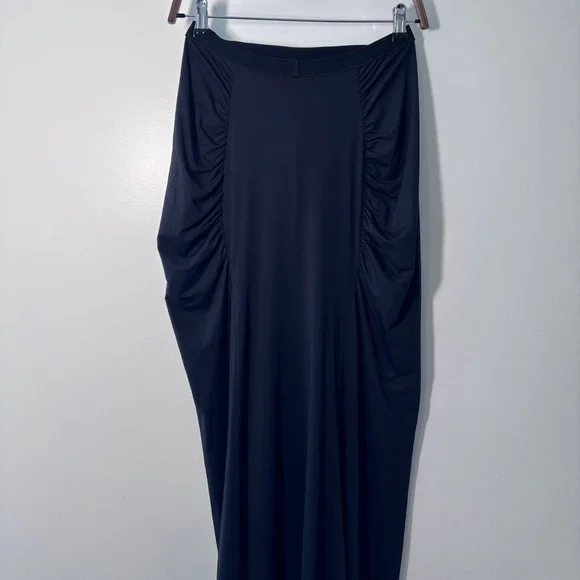 Kiki de Montparnasse Revolve Echauffe Black Ruched Jersey Maxi Skirt Small NWT